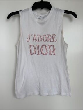 Dior Boutique White Tee with Pink Monogran